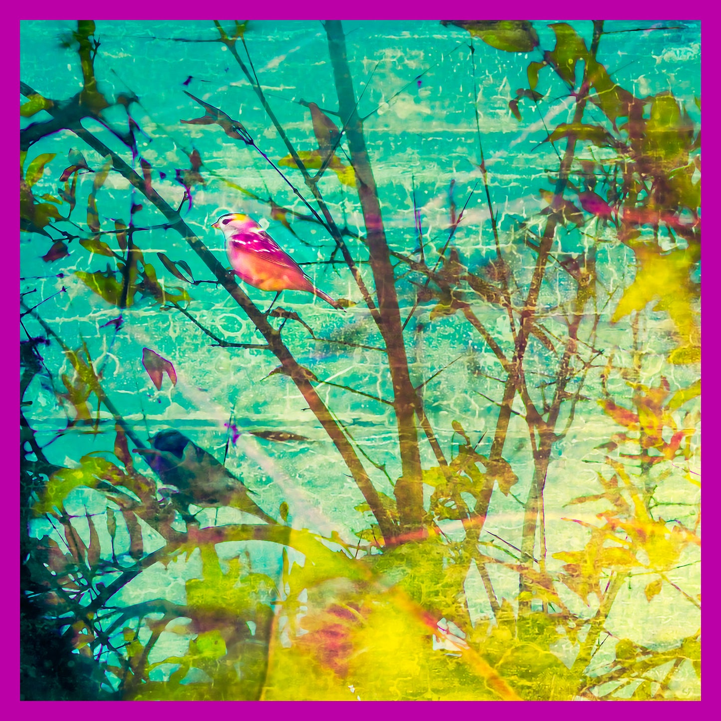 Lotus & Bird Atop Pomegranate Tree IV